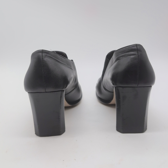 Vintage Sam & Libby Sz 8.5 Block Heel Black Leather Women's Shoes - Picture 5 of 10